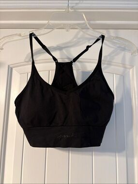 PINK Victoria's Secret Black Racerback Seamless Bralette
